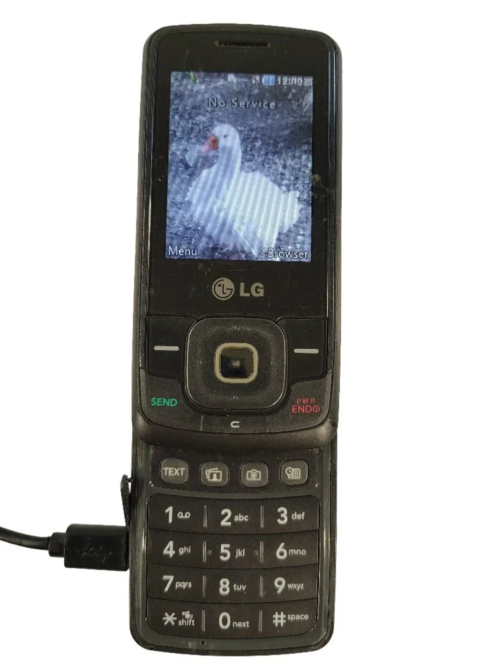 Vintage Y2K Gray Slider LG Camera Cellphone With Charger
